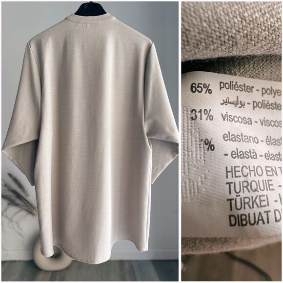 ZARA OVERSIZED SHIRT GREY NEW - Picture 8 of 8